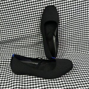 Rothy's Black Flats with Blue Accent